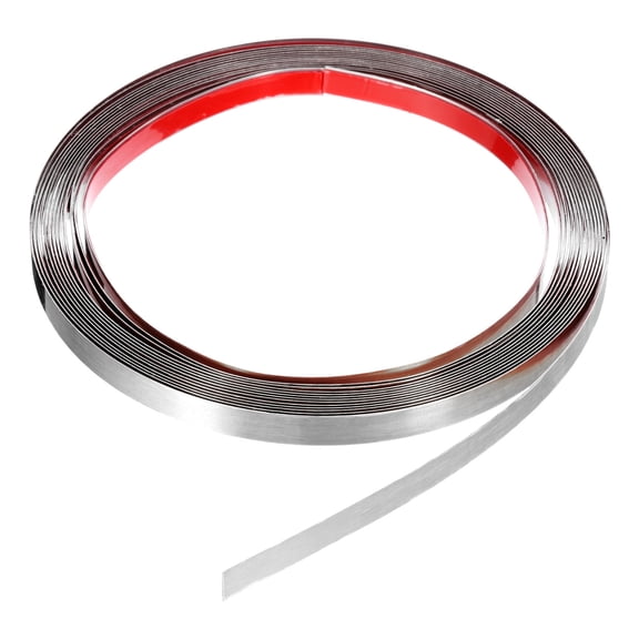 Uxcell 19.7ft x 0.39" Wall Trim Self Adhesive Stainless Steel Brushed Finish Trim Silver