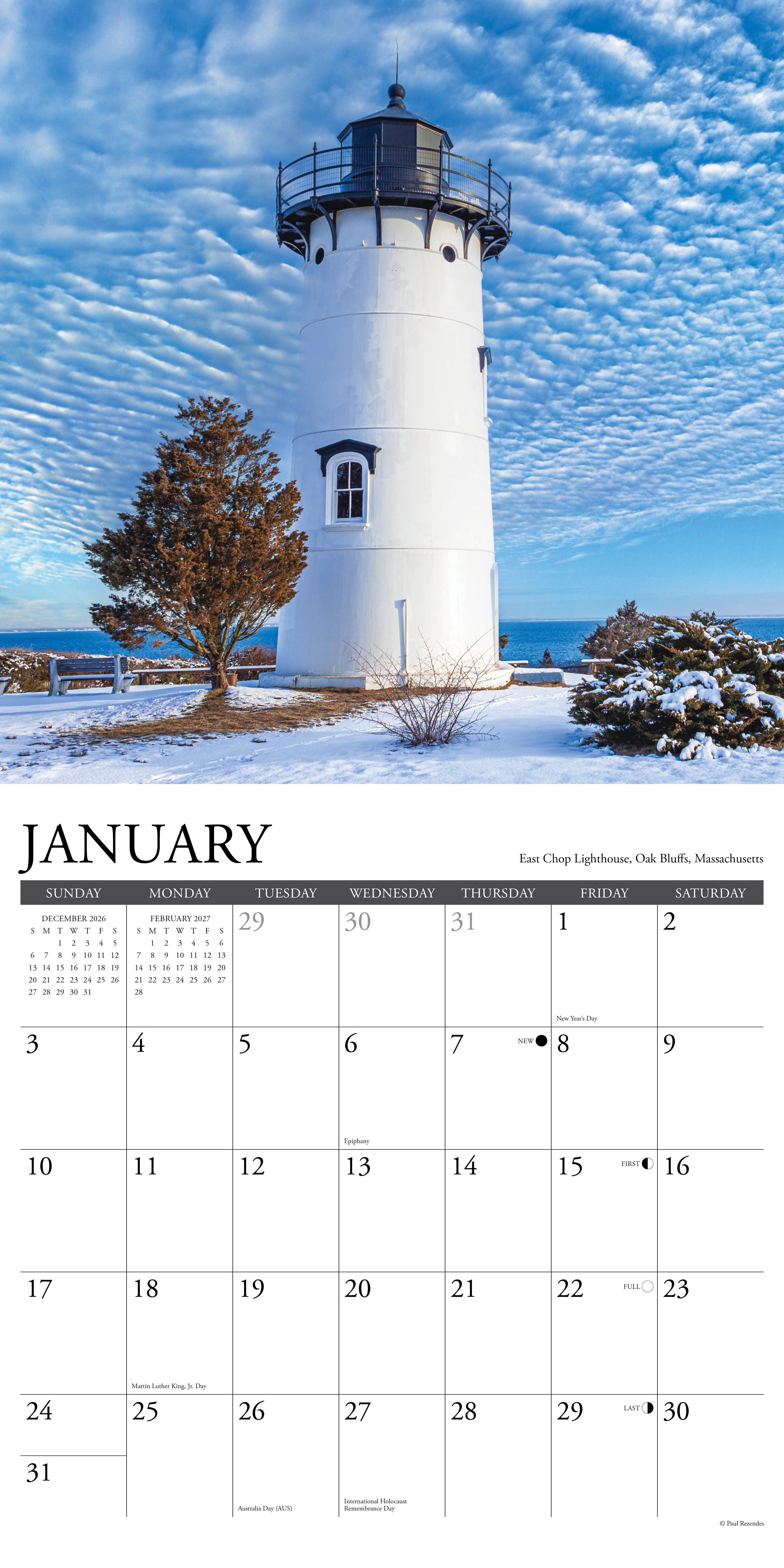 Willow Creek Press, Lighthouses 2027 Wall Calendar
