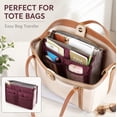 thumbnail image 6 of 1-Pack Purse Organizer Insert with Zipper Handles, 13-Pocket Multi-Compartment Handbag Tote Liner, Compact Travel Bag-in-Bag for Women Wine TIKA, 6 of 7