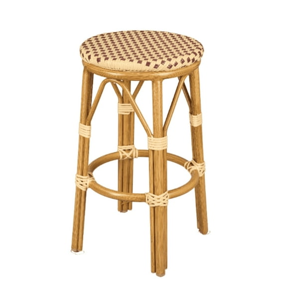 Beige Maroon 26" Counter Height Bistro Barstool by Chivari