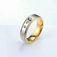 thumbnail image 4 of 6mm/8mm Gold Plating CZ Band Women's Mens Stainless Steel Wedding Ring Size 5-10, 4 of 5