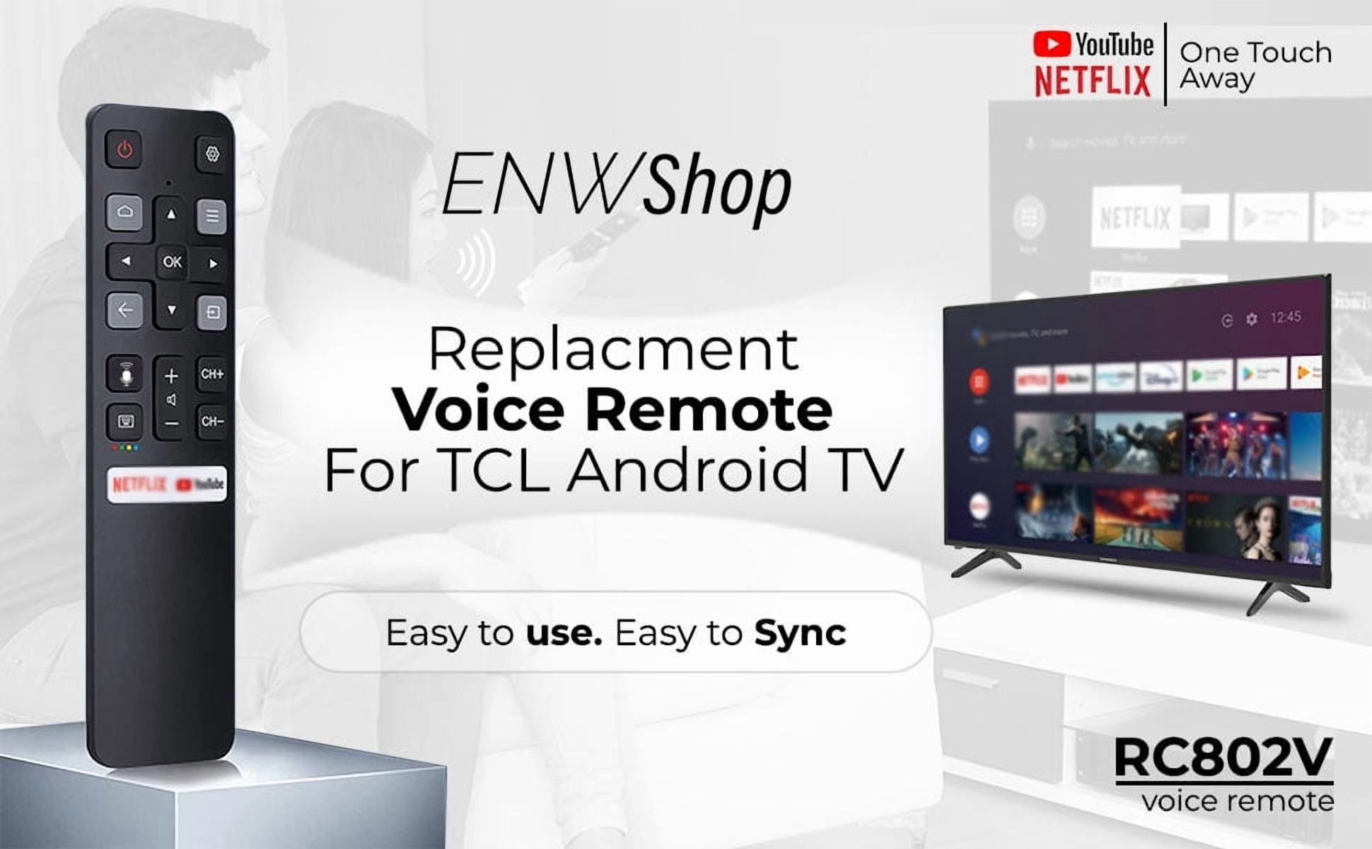Replacement Voice Remote for TCL Android TV and TCL Google TV