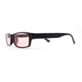 thumbnail image 3 of SA106 Mens Hippie Pimp Color Lens Narrow Rectangular Black Frame Sunglasses Pink, 3 of 4