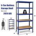 thumbnail image 2 of Gymax 3PCS 72'' Steel 5-tier Garage Shelf Metal Storage Adjustable Unit Blue, 2 of 9