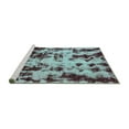 thumbnail image 2 of Ahgly Company Machine Washable Indoor Rectangle Abstract Turquoise Blue Modern Area Rugs, 3' x 5', 2 of 4