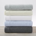 thumbnail image 5 of Great Bay Home Heathered Melange T-Shirt Jersey Knit Wrinkle Resistant Sheet Set  (Queen, Ivory), 5 of 7