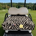 thumbnail image 2 of Pzuqiu Zebra Stripe Quilted Golf Cart Seat Cover - 2-Person Non-Slip Protector With Pockets, Universal Fit For EZGO Yamaha Club Car, 2 of 9