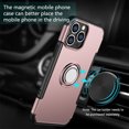 thumbnail image 3 of SOATUTO For iPhone 13 Pro 6.1 inch Phone Case with 360 Rotating Metal Ring Kickstand Carbon Fiber Trim & Rubber Bumper Shockproof Protective For Apple iPhone 13 Pro 6.1 inch 2021 - Rose Gold, 3 of 7