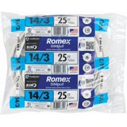 Southwire Romex 25 Ft. 14-3 Solid White NMW/G Electrical Wire, 63946921
