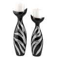 thumbnail image 2 of ORE International Contemporary Polyresin Candleholder in Black (Set of 2), 2 of 2