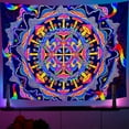 thumbnail image 1 of CUH UV Reactive Luminous Tapestry Throw Cover Tapestry Wall Hanging Tapestries Psychedelic Hippie Blacklight Tapestry 8#Star W:59"xL:59", 1 of 1