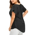 thumbnail image 4 of UKAP Womens Plus Size Tops Short Sleeve V Neck T Shirts Sexy V Neck T-Shirt Blouse Casual Loose Chiffon Tees Tunic, 4 of 4