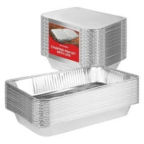 Chafing Dish Buffet Set with Cover Disposable - 21x13 (5 Pack) 9x13 & Lids (10 Pack) Aluminum Serving Trays, Catering Pans for Keeping Food Warm, Chaffing Dishes for Buffets and Parties, Warming Tray