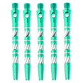 thumbnail image 4 of 6x5 Pcs 50mm Thread Alloy Re-Grooved Dart Stems Shafts Silver Green, 4 of 5