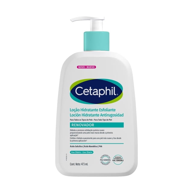 CETAPHIL® Loción Hidratante Renovadora 473 ml | Hidratación Intensa por 48 h | Con Ácido Mandélico, Salicílico y Gluconolactona | Piel M&
