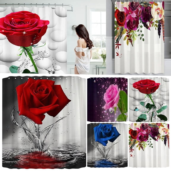 1Pc Shower Curtain Shower Curtain 70X70 Inch With 12 Plastic Hooks Waterproof Shower Curtain Bathroom Heavy Side Shower Curtain Machine Washable Quick Dry Shower Curtain