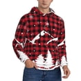 thumbnail image 2 of Kdxio Christmas Tree Buffalo Plaid Print Mens Casual Hooded Collar Drawstring Hoodies Pullover Sweatshirts Casual Long Sleeve Shirts-X-Large, 2 of 7