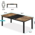 thumbnail image 3 of Industrial Dining Table for 6-8 People, 78.7" Long Rectangle Kitchen Table, Sturdy Wood Dining Room Table with Metal Legs, Perfect for Family Dinners or Meetings, Black (Table Only), 3 of 8