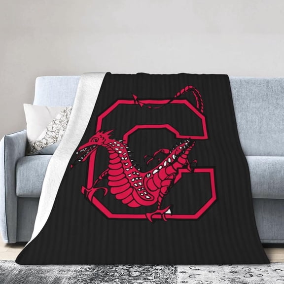 Suny A Cortland Logo Fleece Blanket, Very Soft Microfiber Flannel Blanket for Couch Warm and Cozy for All Seasons, Black