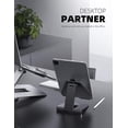 thumbnail image 2 of CPDD Support de Tablette Réglable - Support de Tablette Rotatif à 360 Degrés, Dock de Bureau, Compatible avec iPad Pro 11 / 12.9, Mini, Air, Tabs, Kindle et Tablette 4.7 Pouces - 13 Pouces - Noir Noir, 2 of 7