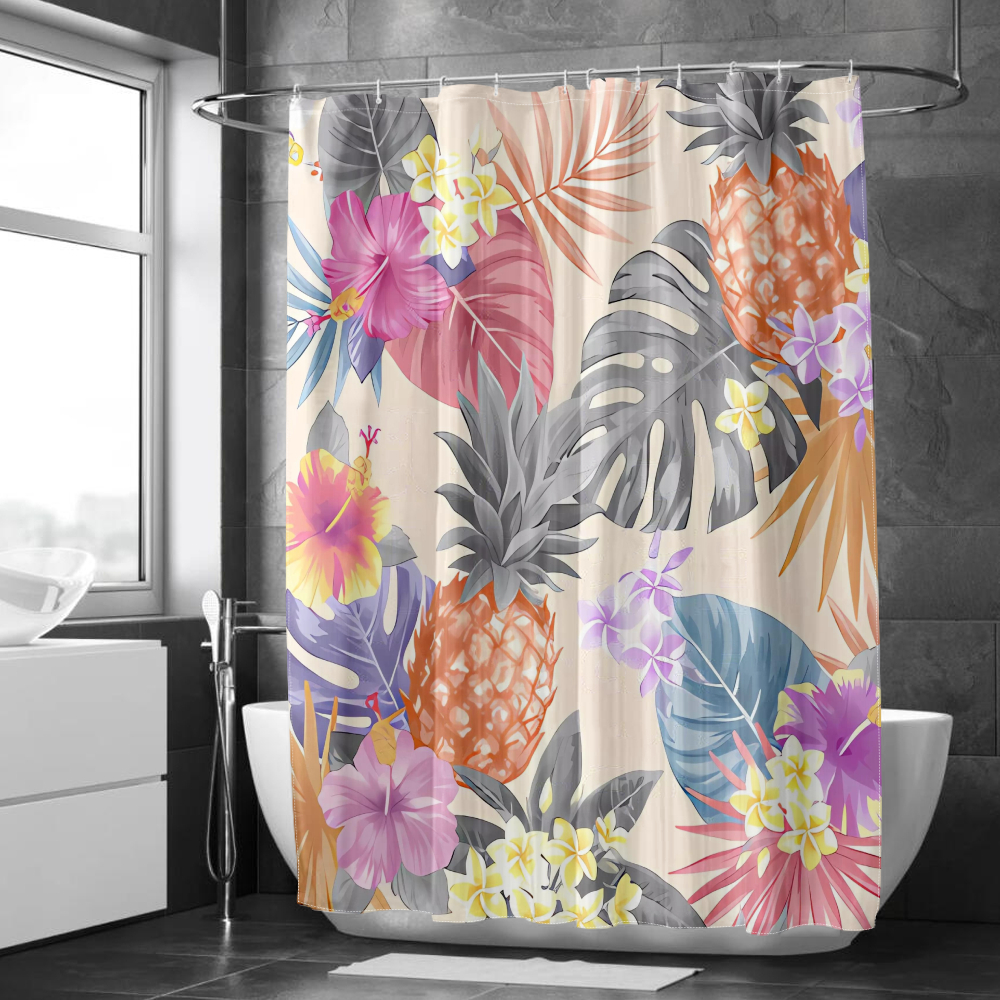 FABOTD Shower Curtain Bathroom Curtains Shower Set Fruit Pineapple and