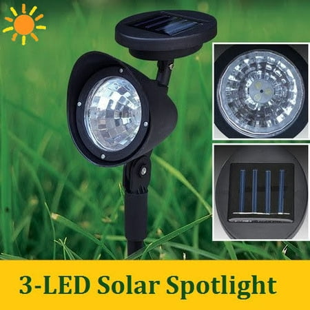 2pcs Pack Solar Garden Lights 3 Led Lamp Spot Light 2pcs Pack Solar Garden Lights 3 Led Lamp Spot Light Party Path Outdoor Spotlight Lawn Landscape Black Com