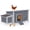Gray, variant on PETSFIT Large Chicken Coop, Wooden Hen House with Two Large Nesting Box,Poultry Cage,Asphalt Roof, Removable Bottom,Red