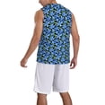thumbnail image 2 of Pofeuu Blue Flowers Print Basketball Jersey, Shirts for Men Youth Basketball Jersey Crew Neck-Small, 2 of 6