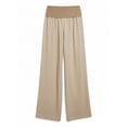 thumbnail image 6 of Gamivast Linen Pants Women Fold Over High Waist Wide Leg Solid Palazzo Pants Casual Loose Summer Pants Breathable Soft Comfy Beach Vacation Outfit, 6 of 6