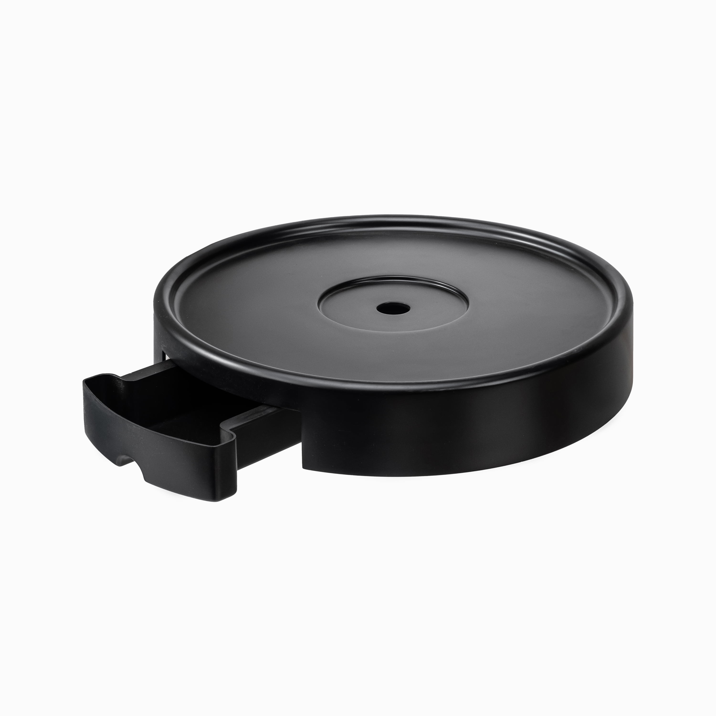Mainstays 11 inch Round Resin Black Plant Caddy with 4 Wheels