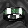 thumbnail image 4 of Tungsten Rings for Men Wedding Bands for Him 8mm Black Celtic Dragon Carbon Fiber Green, 4 of 8