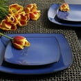 thumbnail image 3 of Gibson Soho Lounge Square 16-Piece Dinnerware Set - Sapphire, 3 of 11