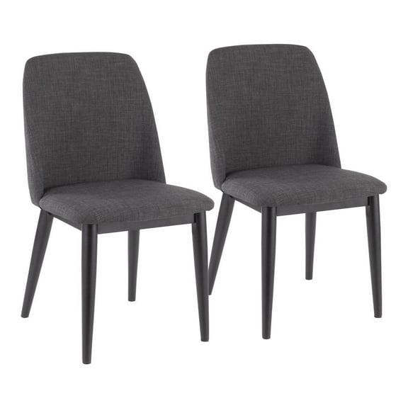 LumiSource Charcoal, Black Tintori Dining Chair - Set Of 2