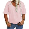 thumbnail image 2 of Sherrylily Women Summer Plus Size Tops V Neck Half Sleeve Oversized T Shirts Tee Shirts Casual Loose Tops XL-5XL, 2 of 5