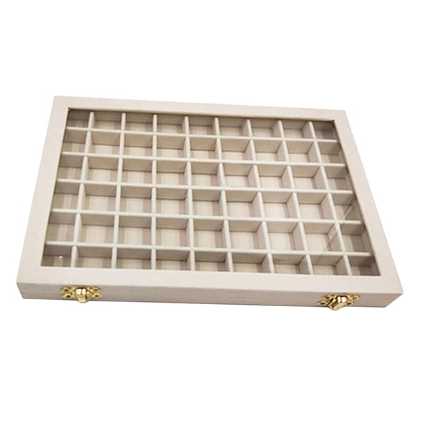 Bandeja multiusos para guardar joyas, brazaletes con cerradura, tapa de cristal, estuche para cuentas 31x22x2.8cm