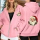 thumbnail image 2 of WILLBEST Sudadera para Mujer, Estilo Navideño, con Cremallera, Manga Larga, Bolsillo, Cordón Ajustable y Capucha Grande, 2 of 8