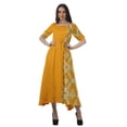 thumbnail image 1 of Moomaya Robe Décontractée en Viscose à Encolure Dégagée Imprimée pour Femmes Robe Midi, 1 of 4