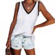 thumbnail image 5 of Guardurnaity Camiseta sin mangas con cuello en V para mujer Camiseta sin mangas de color informal Camiseta sin mangas con bloque Prendas para la parte del cuerpo Blanco L, 5 of 6