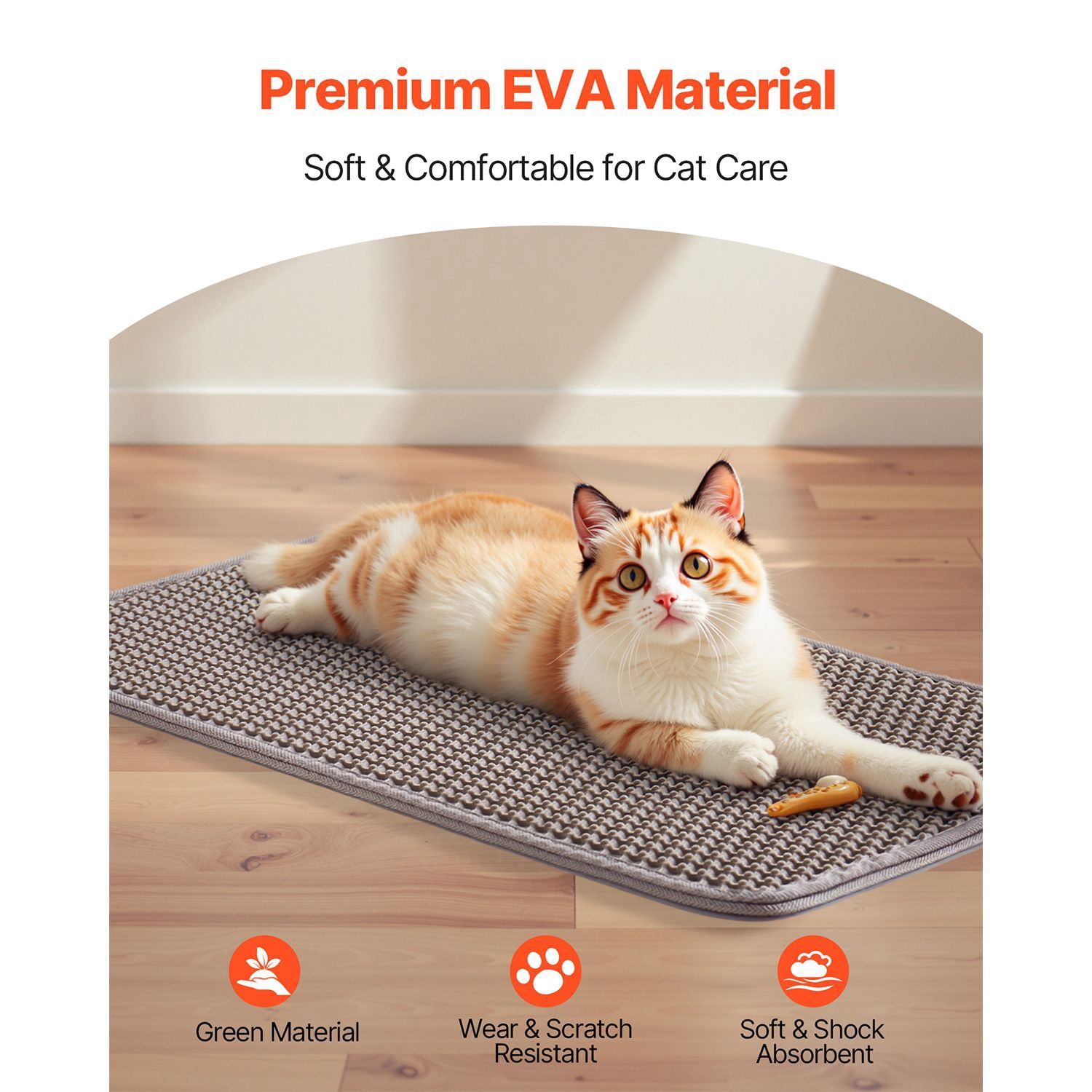 Cat Litter Trapping Mat 24"x15" - Double Layer Honeycomb Design, Non-Slip & Urine-Proof - Waterproof Litter Box Mat for Kitty Litter Tracking Control - Easy to Clean, Durable Floor Protection