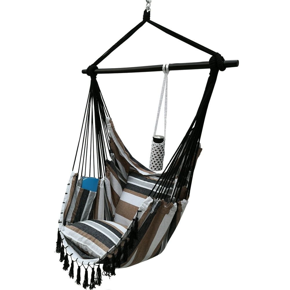 Project One Hanging Rope Hammock Chair, Hanging Rope Swing Seat with 2