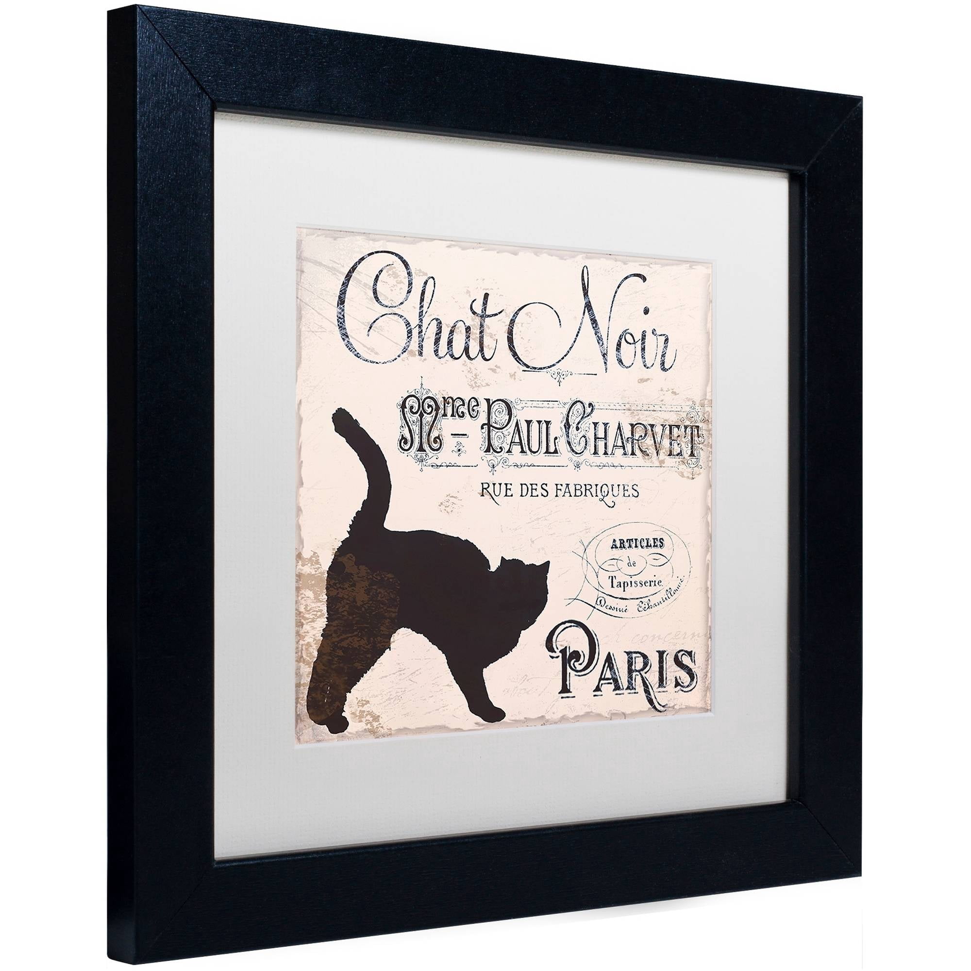 Trademark Fine Art "Les Chats II" Canvas Art by Color Bakery White Matte, Black Frame