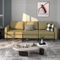 thumbnail image 3 of Costway Modern Modular 3-Seat Sofa Couch w/ Side Storage Pocket & Metal Leg Green, 3 of 9