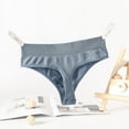 thumbnail image 6 of Cotton Ribbed Low-Rise Panties Sexy Women Thongs Women Lingerie Shaper Female Briefs Seamless Intimate Underwear Designer Panties(Blue L), 6 of 9