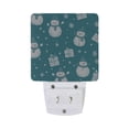 thumbnail image 2 of WOBOGO A Pattern Of Snowmen and Gifts on Blue Background LED Night Light 2 Pcs Set 0.5 Watt Wall Plug in Dusk to Dawn Automatic Switch Soft White Light, 2 of 7