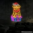thumbnail image 4 of Glowneon BullDog Christmas Neon Sign, Bulldog With Santa Hat LED Sign, Bulldog Lover Gift, 4 of 5
