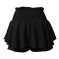 thumbnail image 4 of RUTAYY Women Skirts Summer Solid Color Ruffled Shorts And Culottes Flowy Swing Pleated Beach Skirts, 4 of 5
