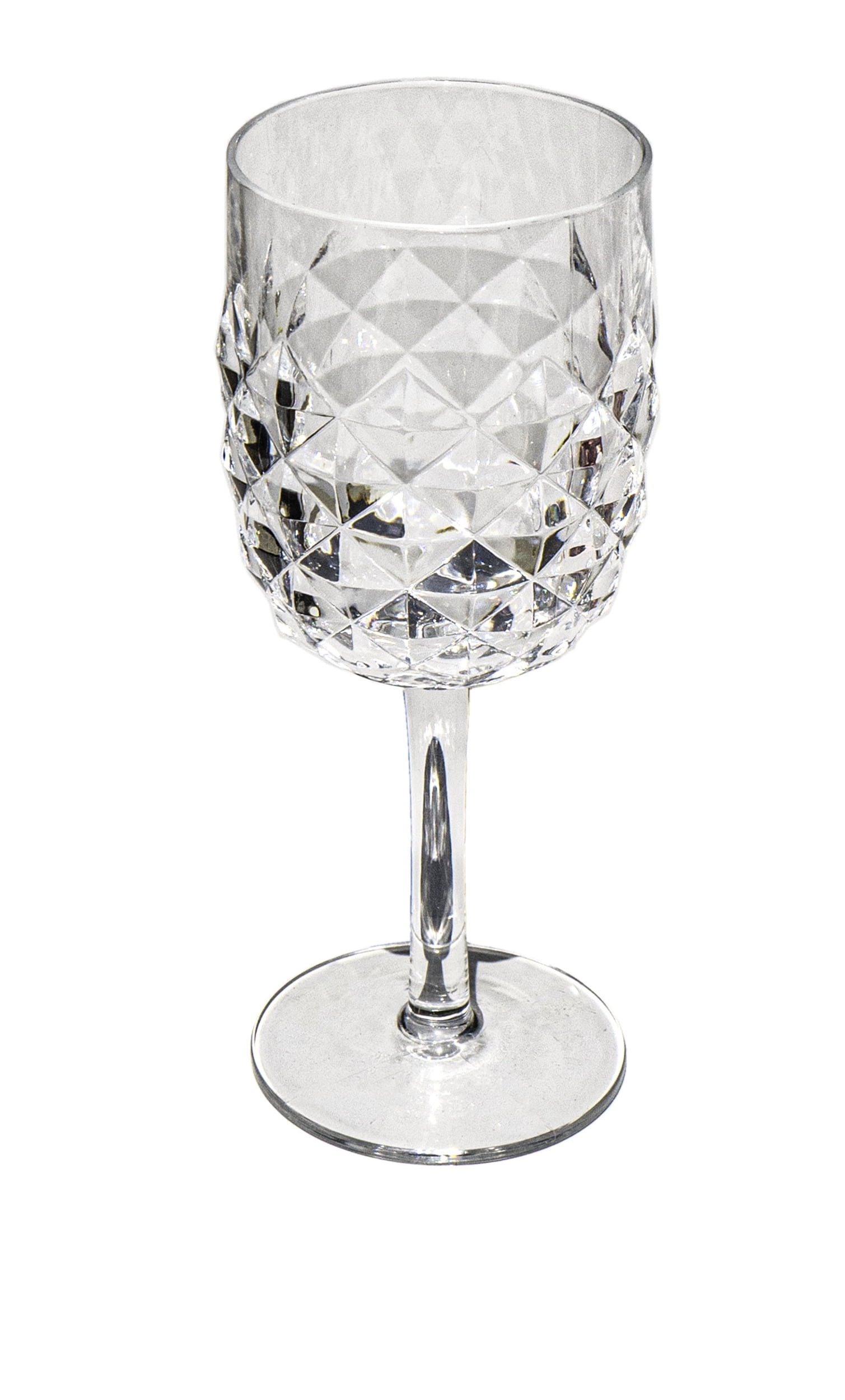 Diamond Cut Acrylic Wine Glass - Clear - 15.6 oz - Set of 6