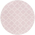 thumbnail image 4 of SAFAVIEH Dhurrie Brad Geometric Moroccan Wool Runner Rug, Pink/Ivory, 2'6" x 8', 4 of 9