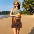 thumbnail image 3 of Easygdp Rose Cute Guinea Pig para Vestido Transpirable de Mujer, Vestido Suelto de Manga Corta con Pliegues y Bolsillos para el Verano, 3 of 7