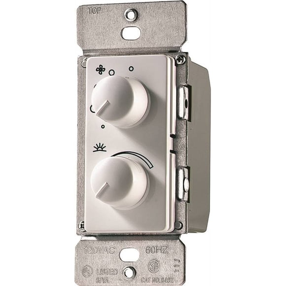 Eaton RDC15-W-K 1.5-Amp Single-Pole Combination Quiet 4-Speed Fan Control and 300-Watt Dimmer, White